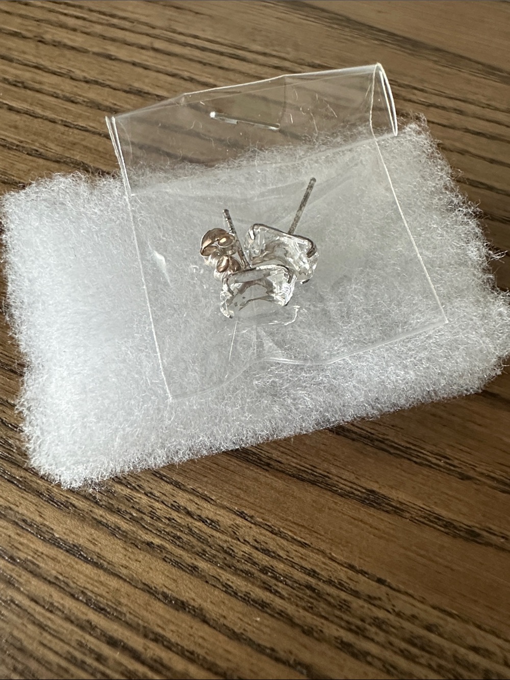 Sterling Silver 925 Clear CZ Princess Cut Solitaire Stud Earrings